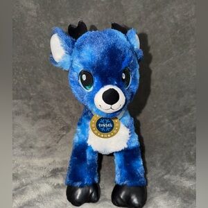 Build A Bear Workshop Tinsel The Reindeer 16" Plush Stuffed Animal Blue BAB